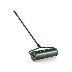 Garden Manual Lawn Aerator with Detachable Handle (Color: Green)