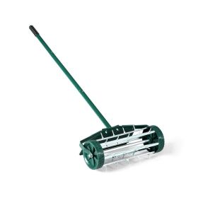 Heavy Duty Rolling Lawn Aerator for Garden (Color: Green)