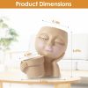Girl Face Planter Pot Dual Opening Flower Pot With Drainage Hole Lady Head Resin Plant Pot For Succulent Cactus Indoor Outdoor