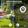 Outdoor Bird Bath Feeder with Flower Planter Pedestal and Solar Lights